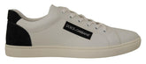 Dolce & Gabbana White Black Leather Low Shoes Sneakers -   -  Dolce & Gabbana.